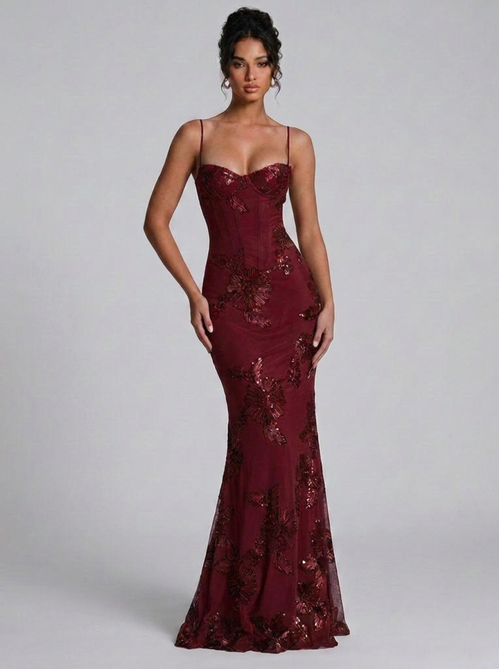 Alice | Sequin Corset Mermaid Maxi Dress