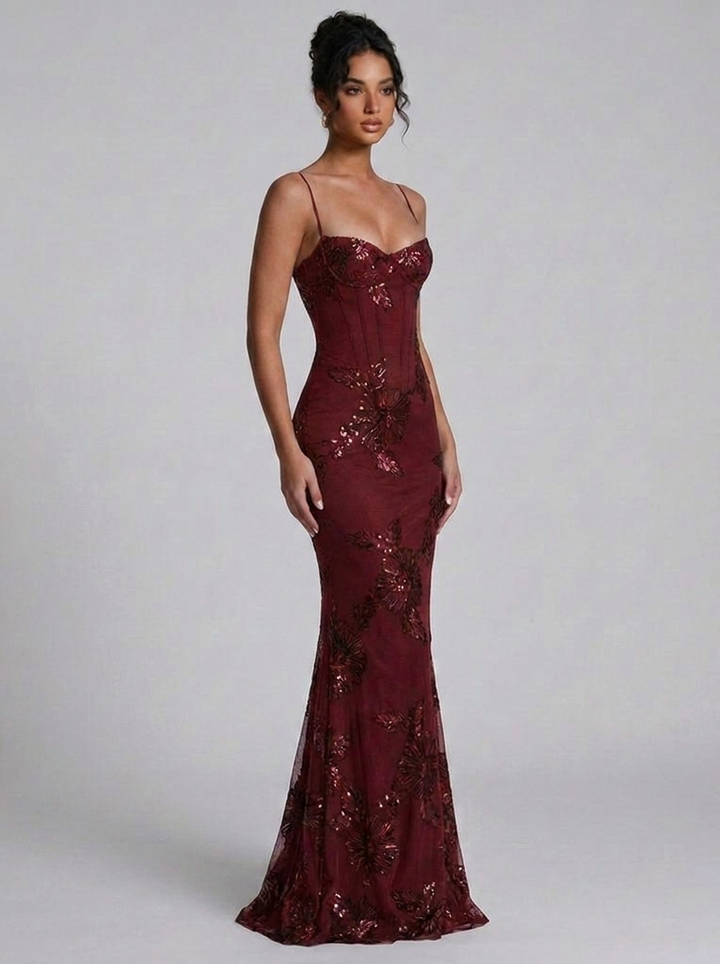 Alice | Sequin Corset Mermaid Maxi Dress