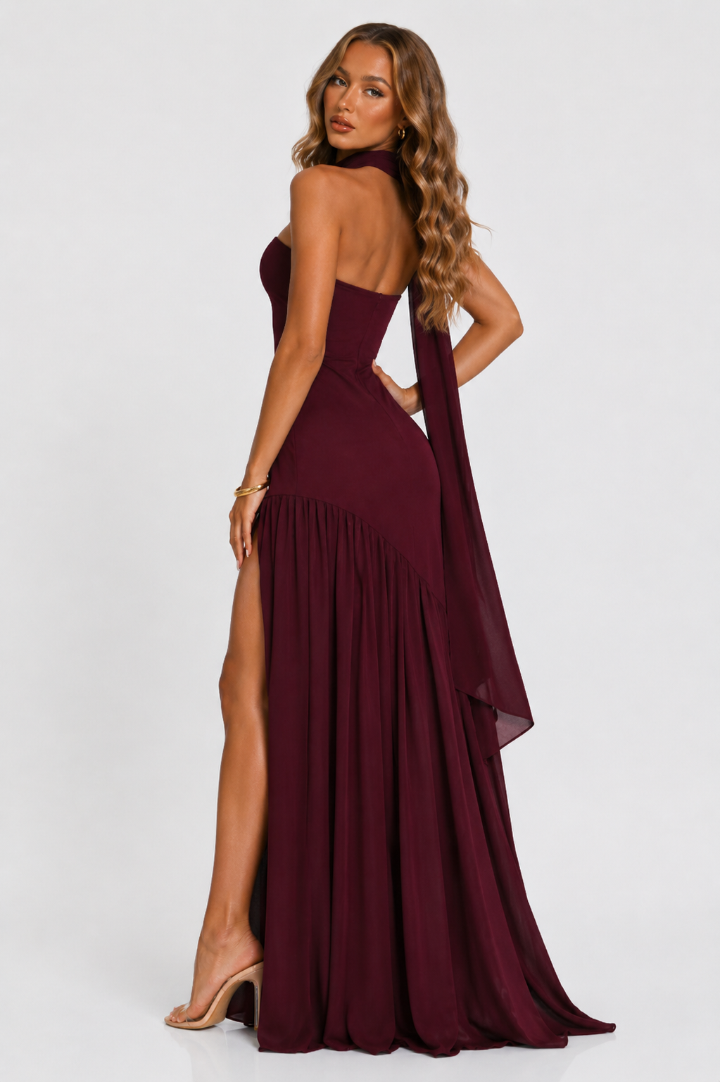 Ivy | Wedding Guest Maxi Dress with Scarf Detail