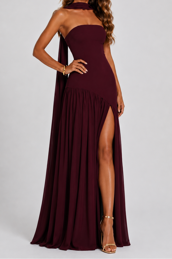 Ivy | Wedding Guest Maxi Dress with Scarf Detail