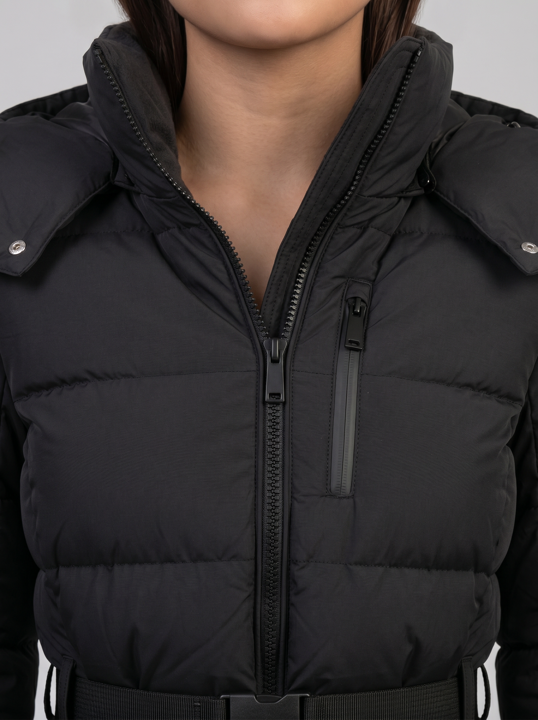 Nancy | Belted Ladies Puffer Jacket Women Black