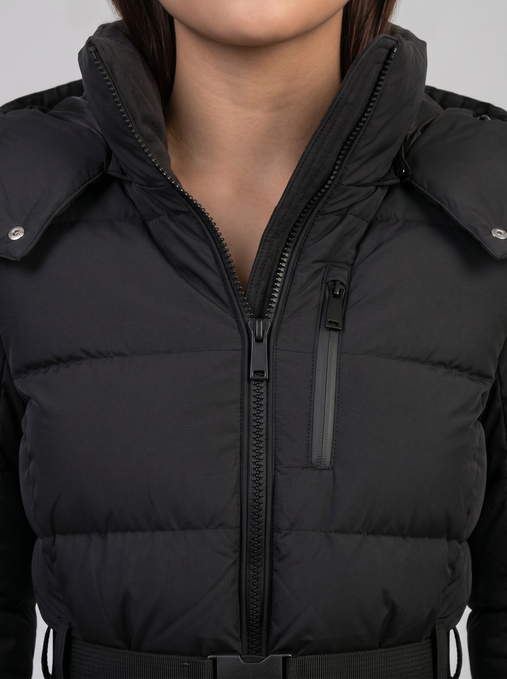 Nancy | Belted Ladies Puffer Jacket Women Black