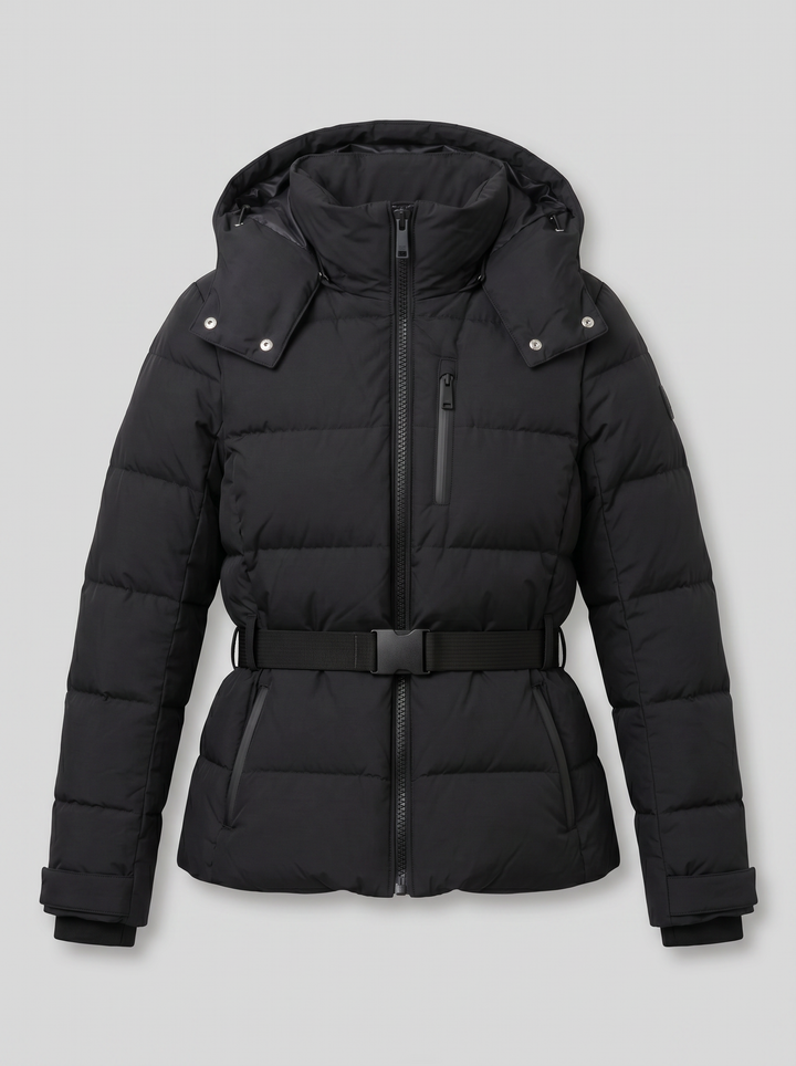 Nancy | Belted Ladies Puffer Jacket Women Black
