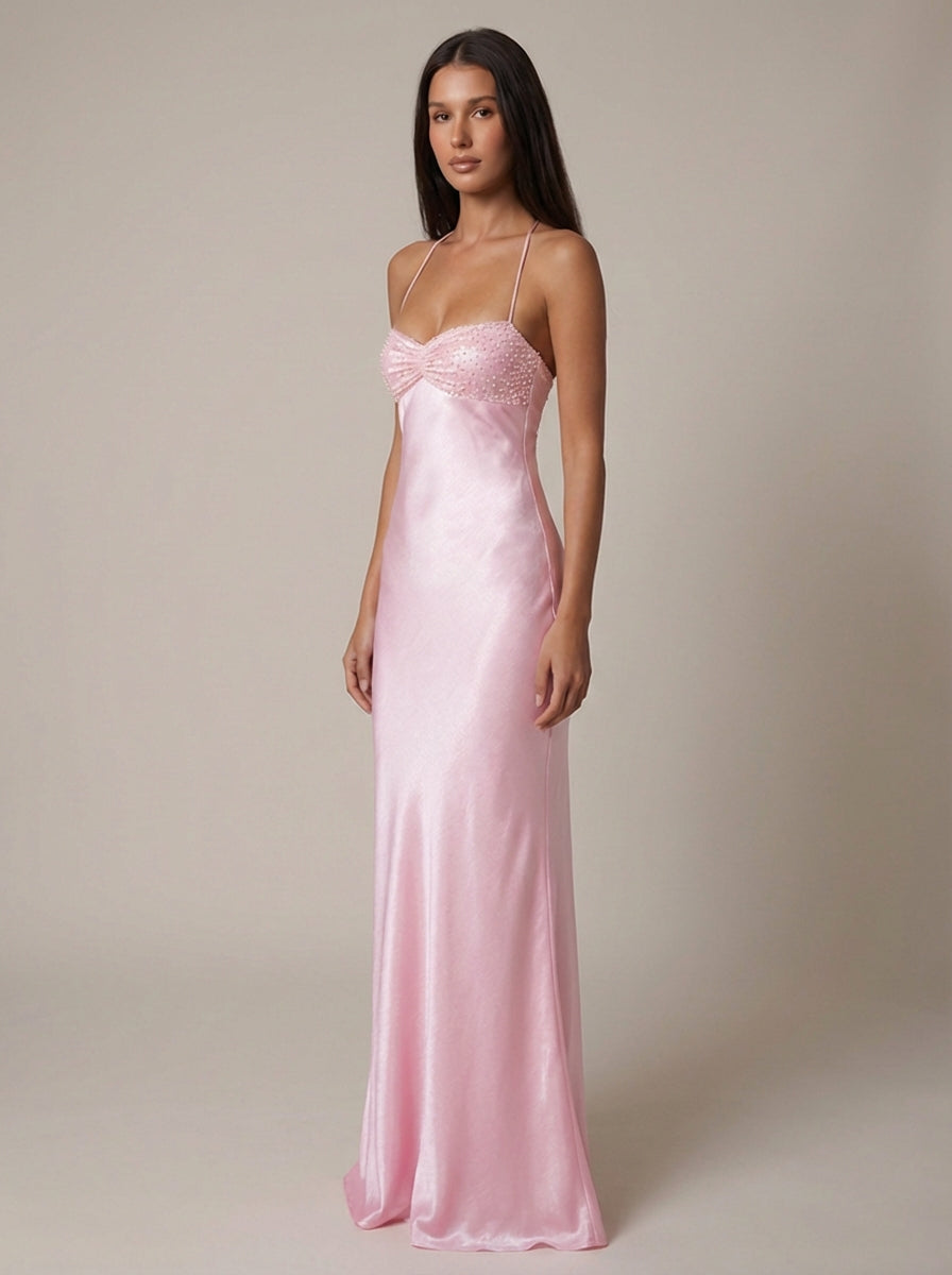 Willow | Pearl Embellished Wedding Guest Maxi Dress