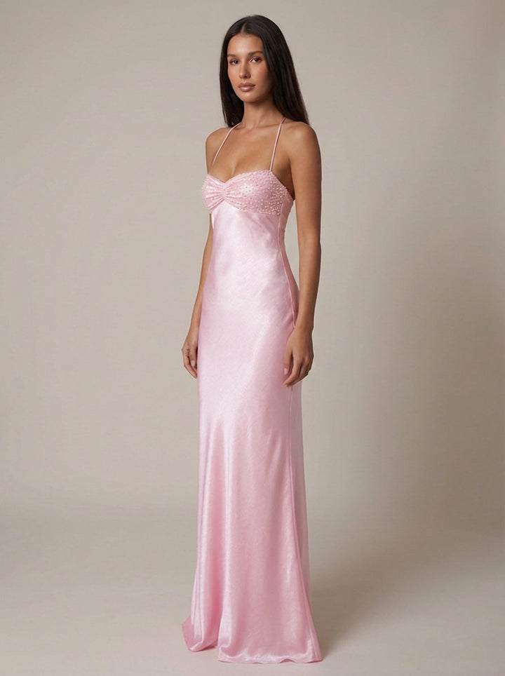 Willow | Pearl Embellished Wedding Guest Maxi Dress