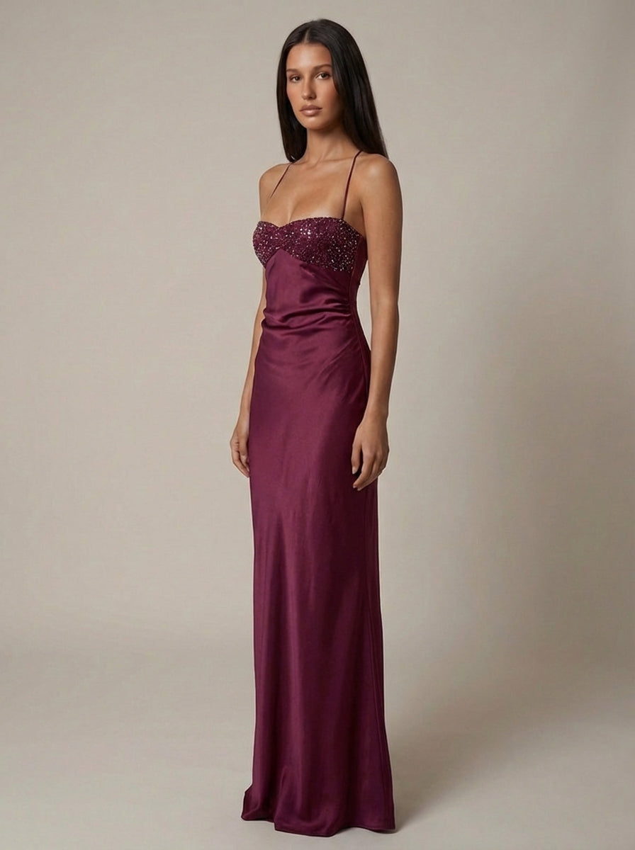 Willow | Pearl Embellished Wedding Guest Maxi Dress