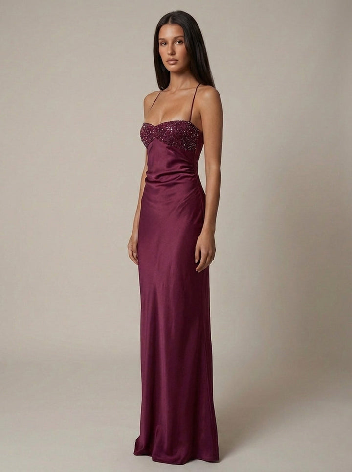 Willow | Pearl Embellished Wedding Guest Maxi Dress