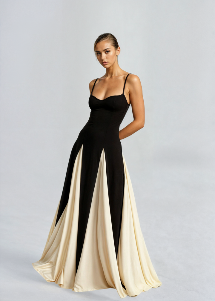 Lottie | Black and White Maxi Dress Women