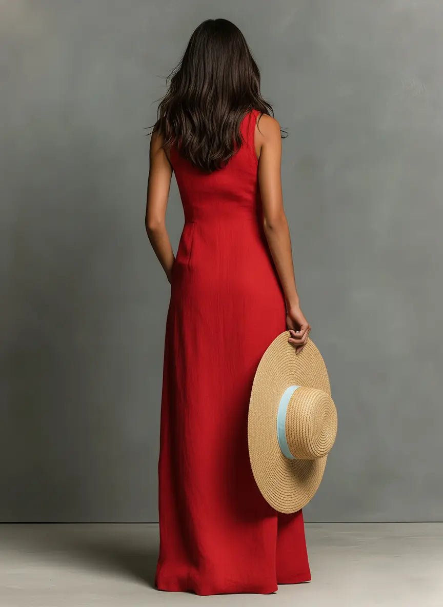 Florence | Sleeveless Button-Down Maxi Dress Women