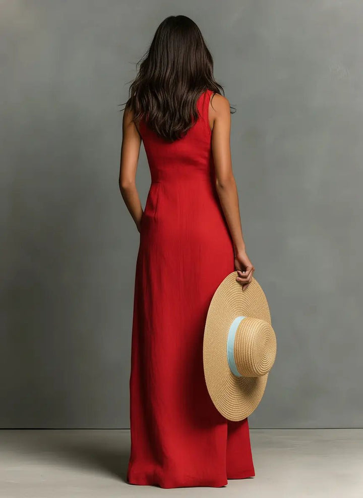 Florence | Sleeveless Button-Down Maxi Dress Women