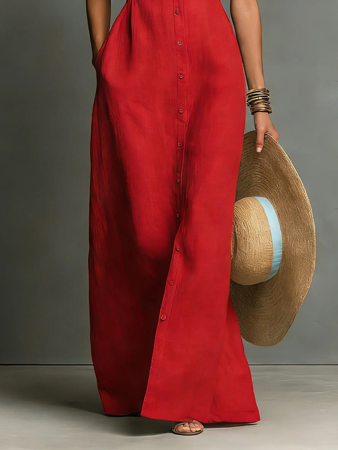 Florence | Sleeveless Button-Down Maxi Dress Women