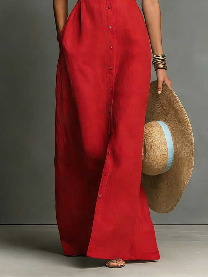 Florence | Sleeveless Button-Down Maxi Dress Women