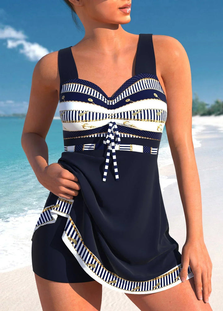 Florence | Nautical Print Summer Swim Dress Women