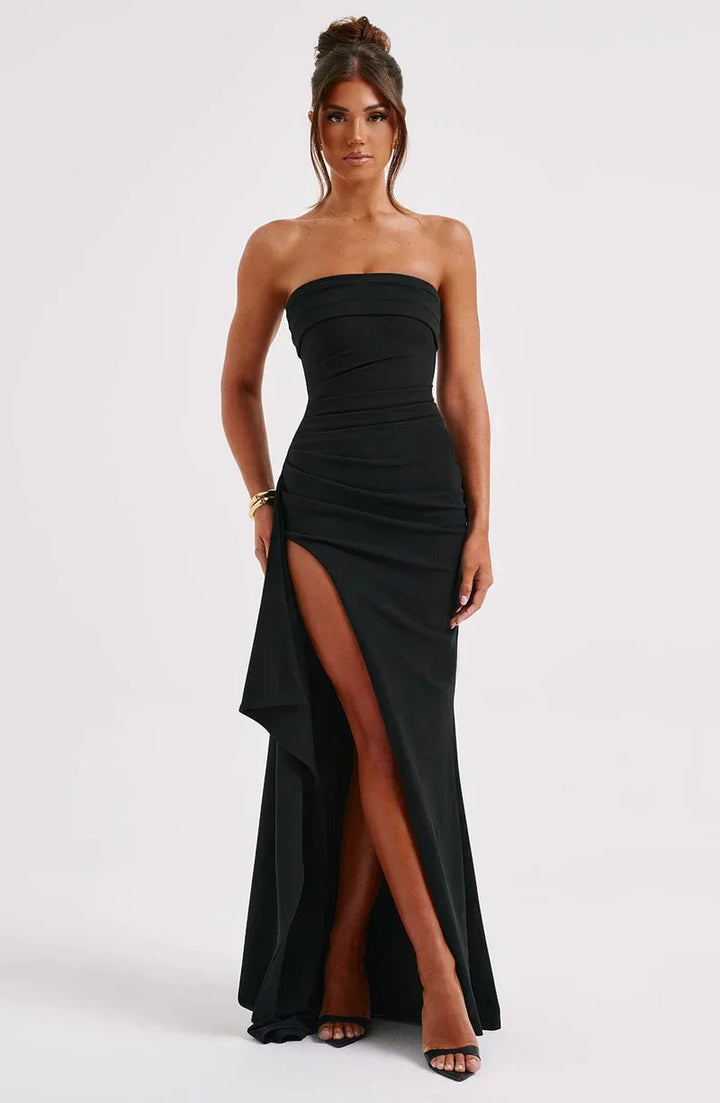 Nancy | Strapless Maxi Dress Wedding Guest Gown