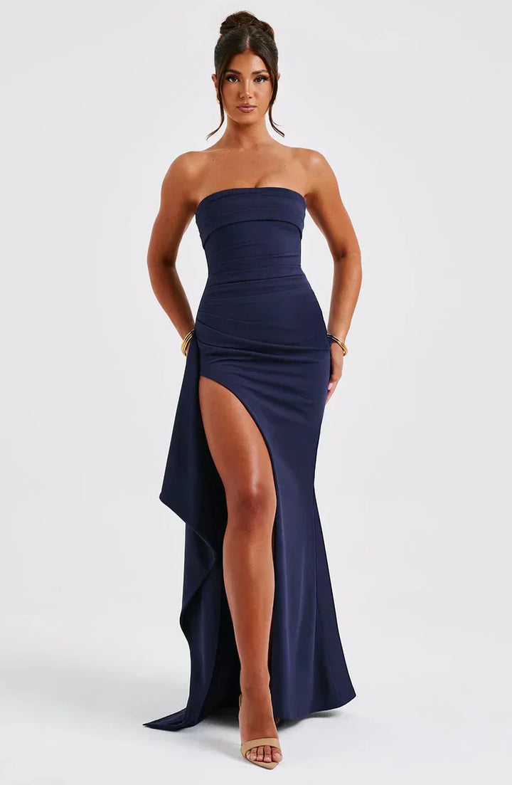 Nancy | Strapless Maxi Dress Wedding Guest Gown