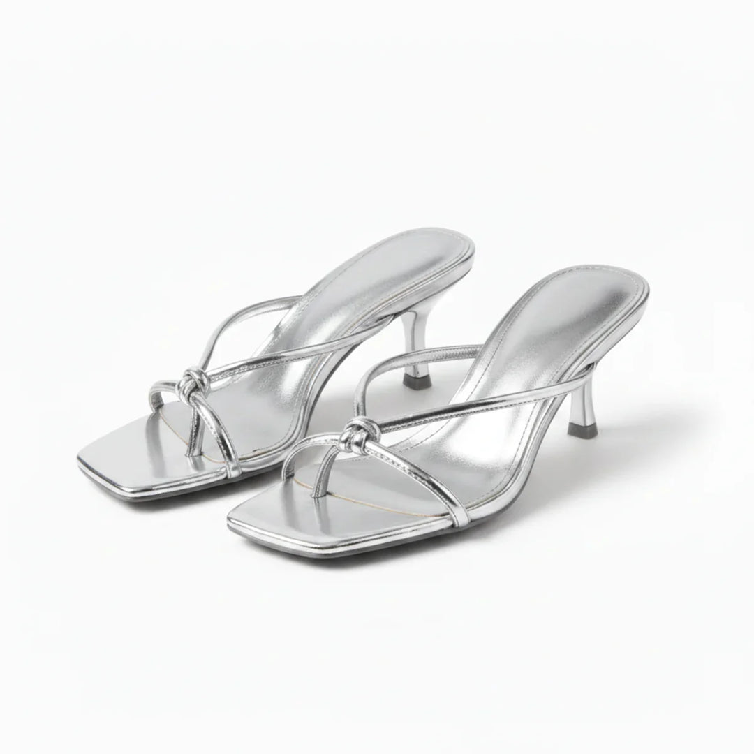 Alice | Strappy Kitten Heel Mule Sandals