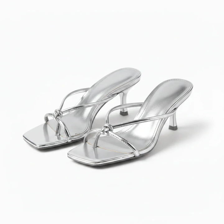 Alice | Strappy Kitten Heel Mule Sandals